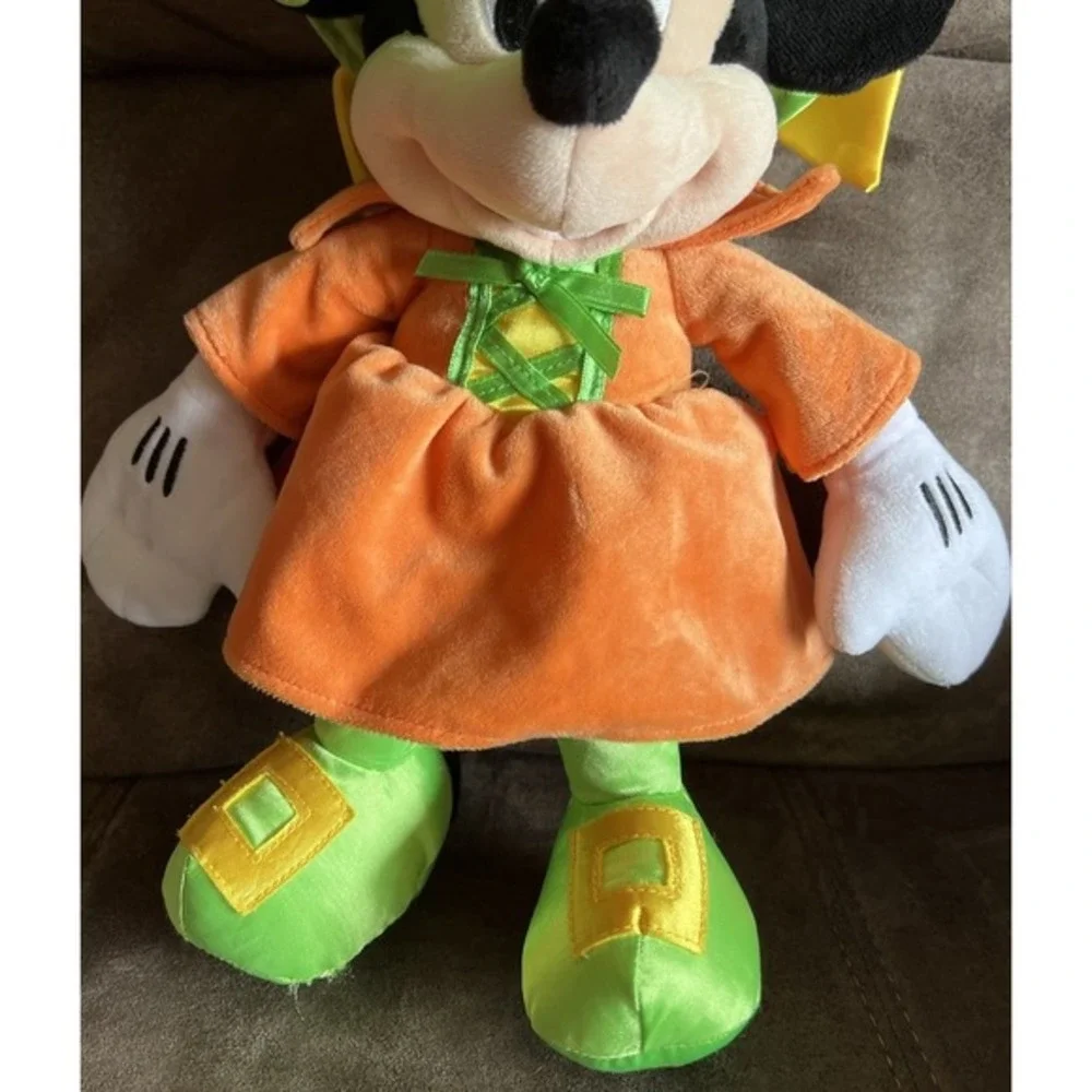 Disney‎ Parks Halloween Minnie Mouse Witch Costume Orange Dress Green Hat 16